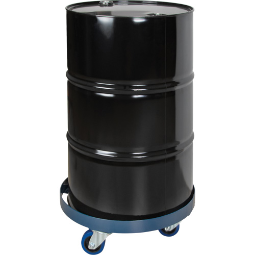 Drum Dolly, Steel, 1400 lbs. Capacity, 24" Diameter, Blue Elastic Casters M & M Nord Ouest Inc