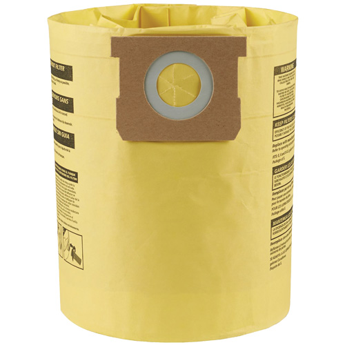 Sacs filtrants pour d&eacute;bris secs jetables &agrave; haute efficacit&eacute; de type H, 5 - 8 gal. US M & M Nord Ouest Inc