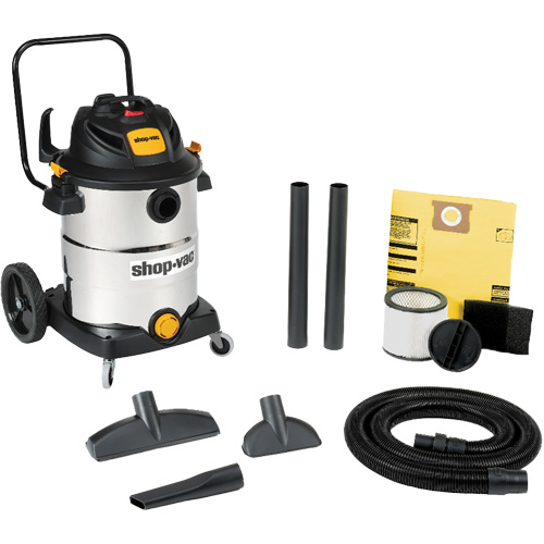 Aspirateur humide/sec en acier inoxydable pour l'atelier, 120 V, Capacit&eacute; 16 gal. M & M Nord Ouest Inc