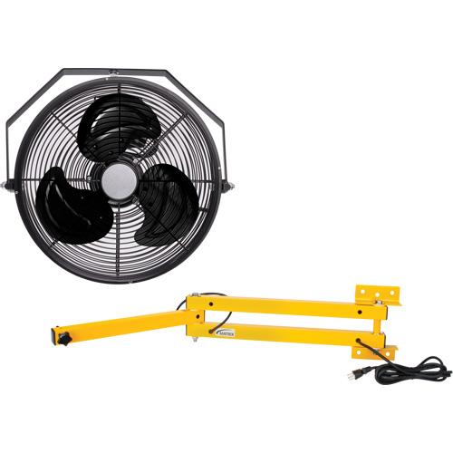 Industrial Workstation Fan Kit with Double Locking Arm, Industrial, 12" Dia., 3 Speeds M & M Nord Ouest Inc