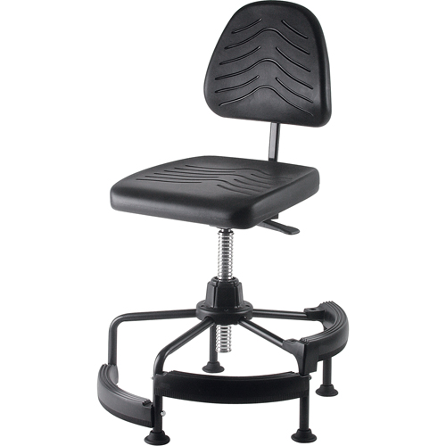 Industrial Stool, Stationary, Adjustable, 38" - 45", Polyurethane Seat, Black M & M Nord Ouest Inc