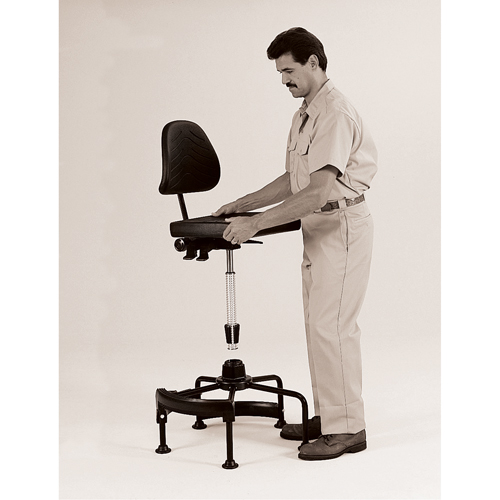 Industrial Stool, Stationary, Adjustable, 38" - 45", Polyurethane Seat, Black M & M Nord Ouest Inc