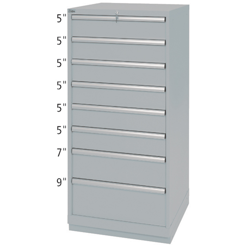 Armoires de rangement avec tiroirs, 8 tiroirs, 28-1/4" la x 28-1/2" p x 59-1/2" h, Gris M & M Nord Ouest Inc