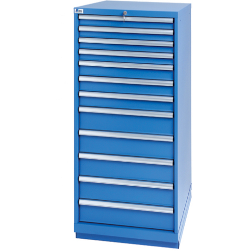Drawer Cabinets, 12 Drawers, 28-1/4" W x 28-1/2" D x 59-1/2" H, Bright blue M & M Nord Ouest Inc