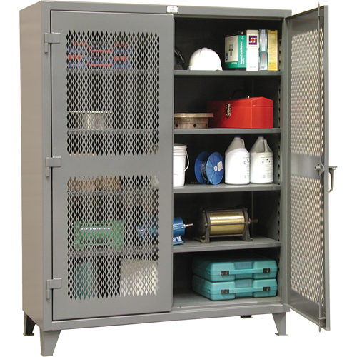 Armoires de rangement robustes ventil&eacute;es, 4 Tablettes, 72" h x 48" la x 24" p, Acier, Gris M & M Nord Ouest Inc