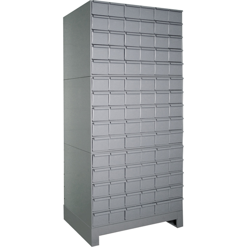 Industrial Drawer Cabinets With Base, 90 Drawers, 34-1/8" W x 12-1/4" D x 69-1/8" H, Grey M & M Nord Ouest Inc