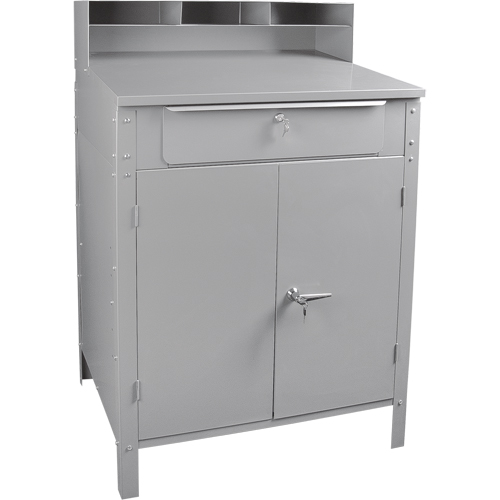 Pupitre d'atelier de style armoire, 34-1/2" la x 30" p x 53" h, Gris M & M Nord Ouest Inc