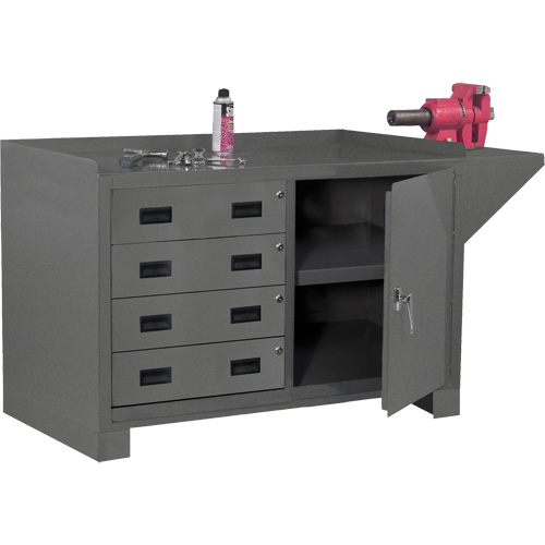 Post de travail fixe, Acier Surface, 60-1/8" la x 24-1/4" p x 36-1/4" h M & M Nord Ouest Inc