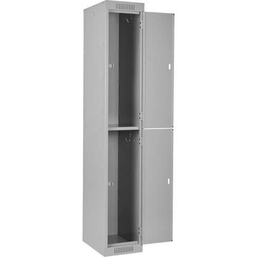 Clean Line Lockers, 2 -tier, Bank of 4, 48" x 18" x 72", Steel, Grey, Rivet (Assembled) M & M Nord Ouest Inc