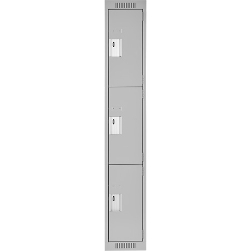 Casiers Clean Line, 3 niveaux, 12" x 18" x 72", Acier, Gris, Rivet (assembl&eacute;) M & M Nord Ouest Inc