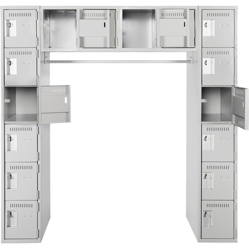 Assembled Archettes Clean Line Economy Lockers, 16 -tier, Bank of 3, 18" x 72" x 12", Steel M & M Nord Ouest Inc