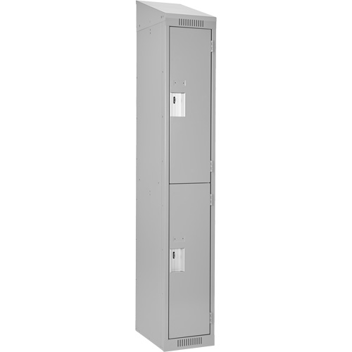 Casiers Clean Line, 2 niveaux, 12" x 18" x 78", Acier, Gris, Rivet (assembl&eacute;) M & M Nord Ouest Inc