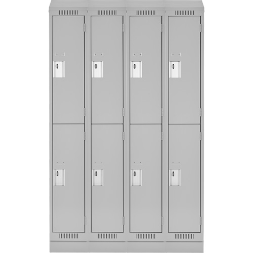 Clean Line Lockers, 2 -tier, Bank of 4, 48" x 18" x 82", Steel, Grey, Rivet (Assembled) M & M Nord Ouest Inc