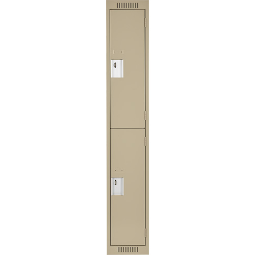 Clean Line Lockers, 2 -tier, 12" x 18" x 72", Steel, Beige, Rivet (Assembled) M & M Nord Ouest Inc