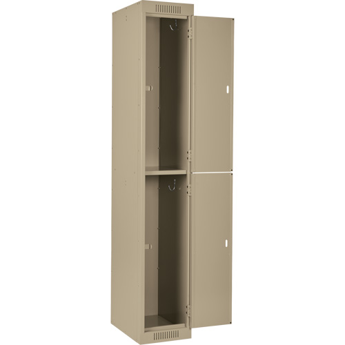 Clean Line Lockers, 2 -tier, Bank of 4, 48" x 18" x 72", Steel, Beige, Rivet (Assembled) M & M Nord Ouest Inc