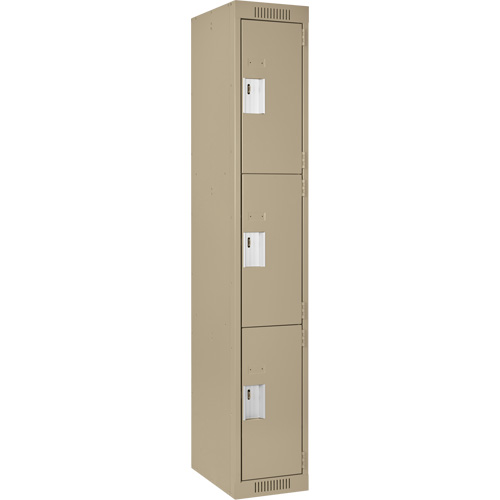 Casiers Clean Line, 3 niveaux, 12" x 18" x 72", Acier, Beige, Rivet (assembl&eacute;) M & M Nord Ouest Inc
