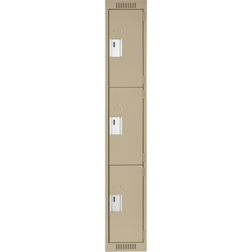 Casiers Clean Line, 3 niveaux, 12" x 18" x 72", Acier, Beige, Rivet (assembl&eacute;) M & M Nord Ouest Inc