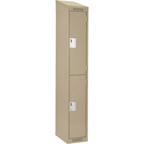 Casiers Clean Line, 2 niveaux, 12" x 18" x 78", Acier, Beige, Rivet (assembl&eacute;) M & M Nord Ouest Inc