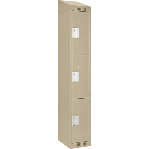 Casiers Clean Line, 3 niveaux, 12" x 18" x 78", Acier, Beige, Rivet (assembl&eacute;) M & M Nord Ouest Inc