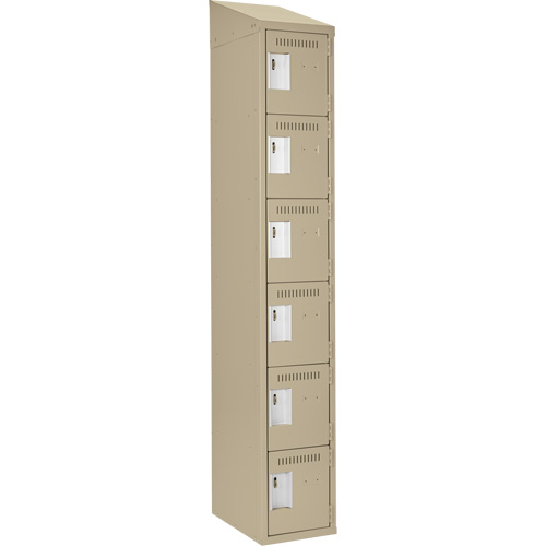 Petits casiers Clean Line, 6 niveaux, 12" x 18" x 78", Acier, Beige, Rivet (assembl&eacute;) M & M Nord Ouest Inc