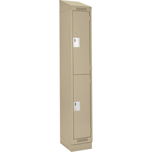 Casiers Clean Line, 2 niveaux, 12" x 18" x 82", Acier, Beige, Rivet (assembl&eacute;) M & M Nord Ouest Inc