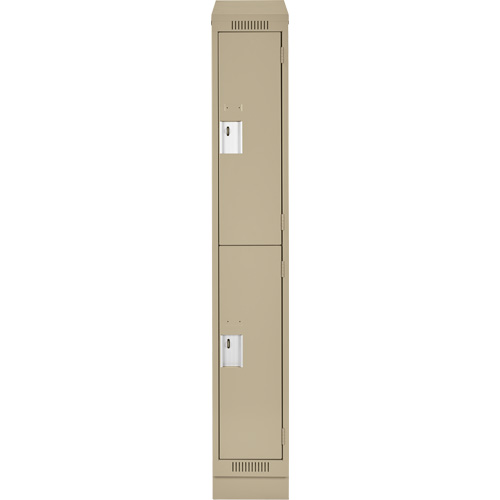 Casiers Clean Line, 2 niveaux, 12" x 18" x 82", Acier, Beige, Rivet (assembl&eacute;) M & M Nord Ouest Inc