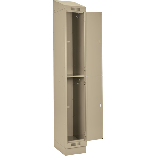 Clean Line Lockers, 2 -tier, Bank of 4, 48" x 18" x 82", Steel, Beige, Rivet (Assembled) M & M Nord Ouest Inc