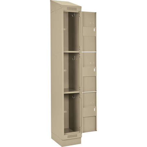 Clean Line Lockers, 3 -tier, Bank of 4, 48" x 18" x 82", Steel, Beige, Rivet (Assembled) M & M Nord Ouest Inc