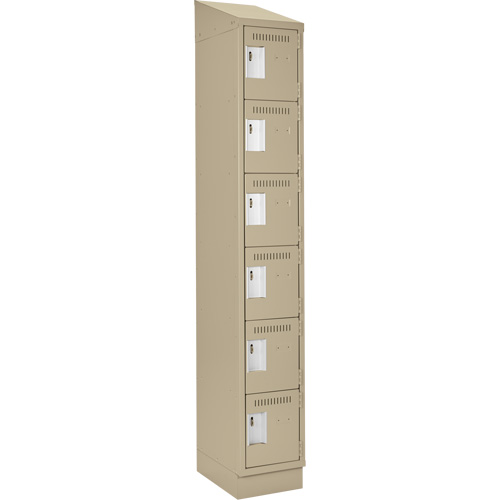 Clean Line Lockerette , 6 -tier, 12" x 18" x 82", Steel, Beige, Rivet (Assembled) M & M Nord Ouest Inc