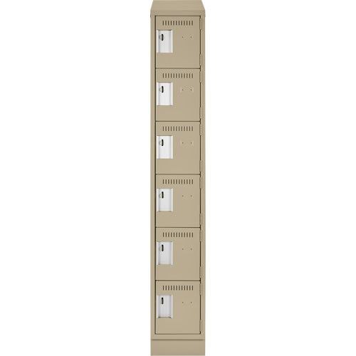 Clean Line Lockerette , 6 -tier, 12" x 18" x 82", Steel, Beige, Rivet (Assembled) M & M Nord Ouest Inc