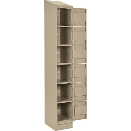 Clean Line Lockerette , 6 -tier, Bank of 4, 48" x 18" x 82", Steel, Beige, Rivet (Assembled) M & M Nord Ouest Inc