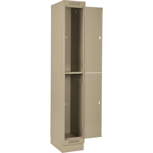 Clean Line Lockers, 2 -tier, Bank of 4, 48" x 18" x 76", Steel, Beige, Rivet (Assembled) M & M Nord Ouest Inc
