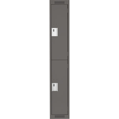 Clean Line Lockers, 2 -tier, 12" x 18" x 72", Steel, Charcoal, Rivet (Assembled) M & M Nord Ouest Inc