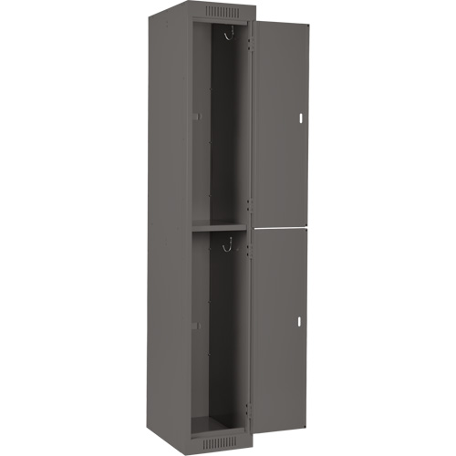 Clean Line Lockers, 2 -tier, Bank of 3, 36" x 18" x 72", Steel, Charcoal, Rivet (Assembled) M & M Nord Ouest Inc