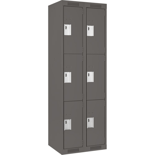 Casiers Clean Line, 3 niveaux, Bloc de 2, 24" x 18" x 72", Acier, Charbon, Rivet (assembl&eacute;) M & M Nord Ouest Inc