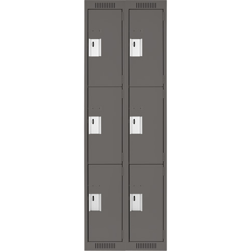 Casiers Clean Line, 3 niveaux, Bloc de 2, 24" x 18" x 72", Acier, Charbon, Rivet (assembl&eacute;) M & M Nord Ouest Inc