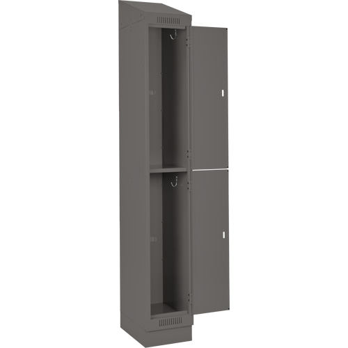 Clean Line Lockers, 2 -tier, Bank of 3, 36" x 18" x 82", Steel, Charcoal, Rivet (Assembled) M & M Nord Ouest Inc