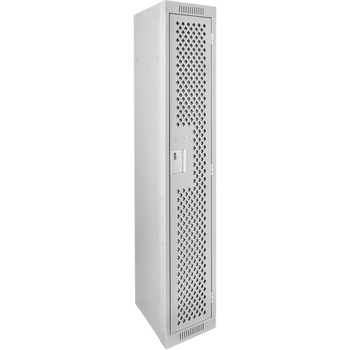 Clean Line Lockers, 12" x 15" x 72", Steel, Grey, Rivet (Assembled), Perforated M & M Nord Ouest Inc
