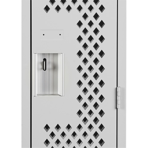 Clean Line Lockers, 2 -tier, 12" x 12" x 72", Steel, Grey, Rivet (Assembled), Perforated M & M Nord Ouest Inc