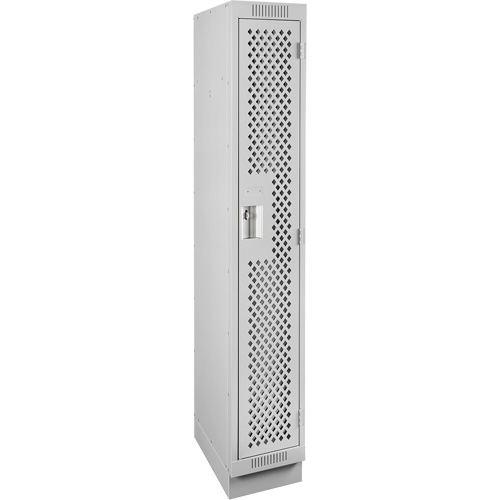 Clean Line Lockers, 12" x 15" x 76", Steel, Grey, Rivet (Assembled), Perforated M & M Nord Ouest Inc