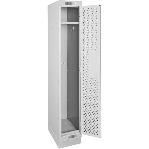 Clean Line Lockers, 12" x 15" x 76", Steel, Grey, Rivet (Assembled), Perforated M & M Nord Ouest Inc