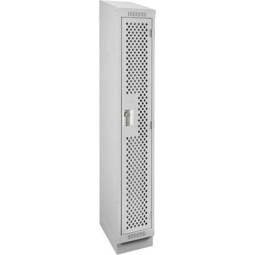Clean Line Lockers, 12" x 18" x 82", Steel, Grey, Rivet (Assembled), Perforated M & M Nord Ouest Inc