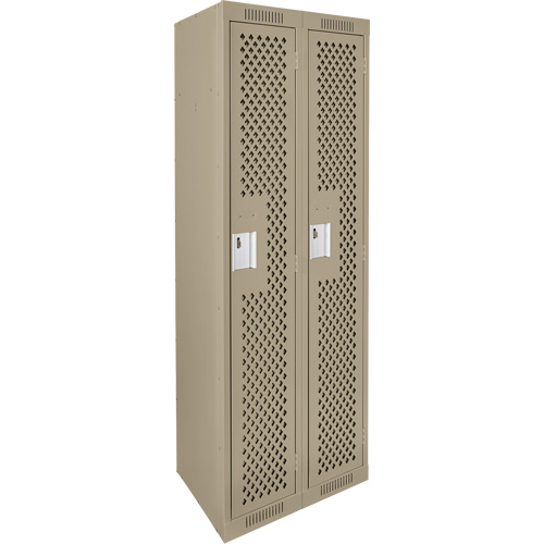 Clean Line Lockers, Bank of 2, 24" x 15" x 72", Steel, Beige, Rivet (Assembled), Perforated M & M Nord Ouest Inc