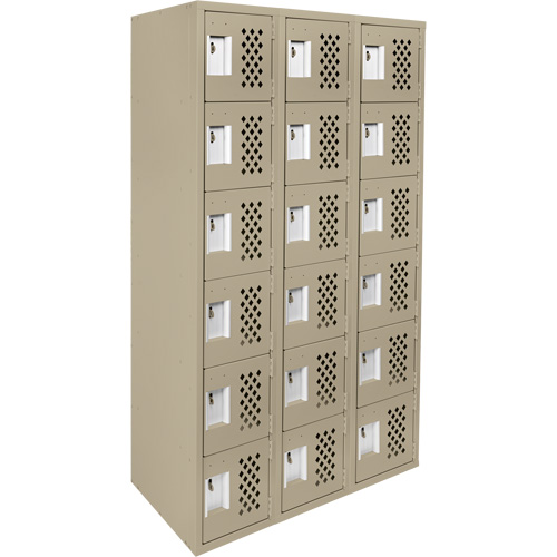 Petit casier perfor&eacute; Clean-Line, 6 niveaux, Bloc de 3, 15" x 72" x 12", Acier M & M Nord Ouest Inc