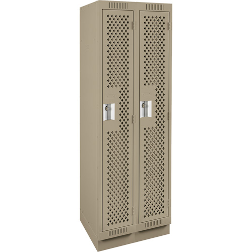 Clean Line Lockers, Bank of 2, 24" x 12" x 76", Steel, Beige, Rivet (Assembled), Perforated M & M Nord Ouest Inc