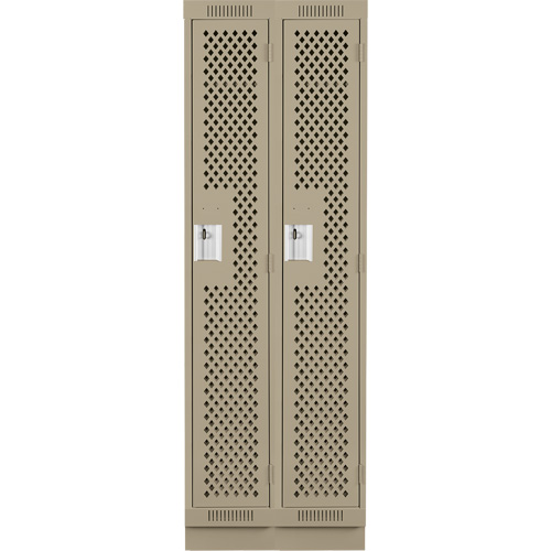 Clean Line Lockers, Bank of 2, 24" x 12" x 76", Steel, Beige, Rivet (Assembled), Perforated M & M Nord Ouest Inc