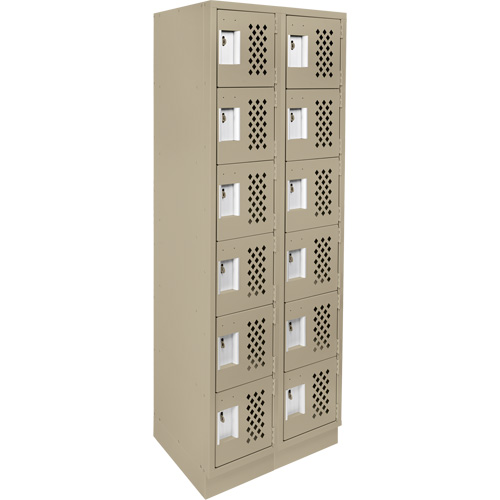 Assembled Lockerettes Clean Line Perforated Economy Lockers, 6 -tier, Bank of 2, 18" x 72" x 12", Steel M & M Nord Ouest Inc