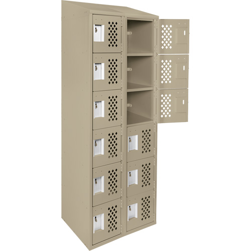 Assembled Lockerettes Clean Line Perforated Economy Lockers, 6 -tier, Bank of 2, 18" x 72" x 12", Steel M & M Nord Ouest Inc