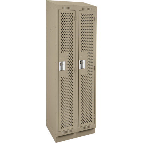 Clean Line Lockers, Bank of 2, 24" x 12" x 82", Steel, Beige, Rivet (Assembled), Perforated M & M Nord Ouest Inc