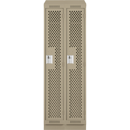 Clean Line Lockers, Bank of 2, 24" x 12" x 82", Steel, Beige, Rivet (Assembled), Perforated M & M Nord Ouest Inc